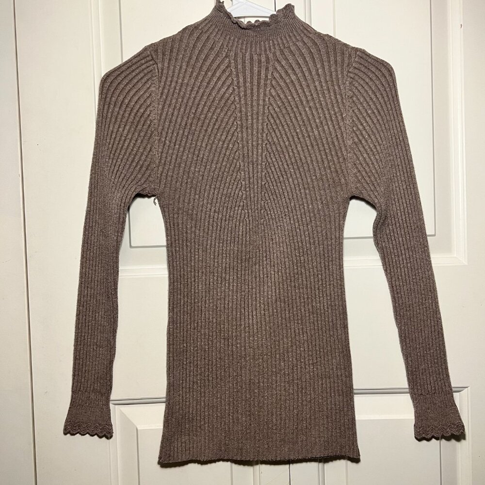 Brown Thick Turtleneck Long Sleeve